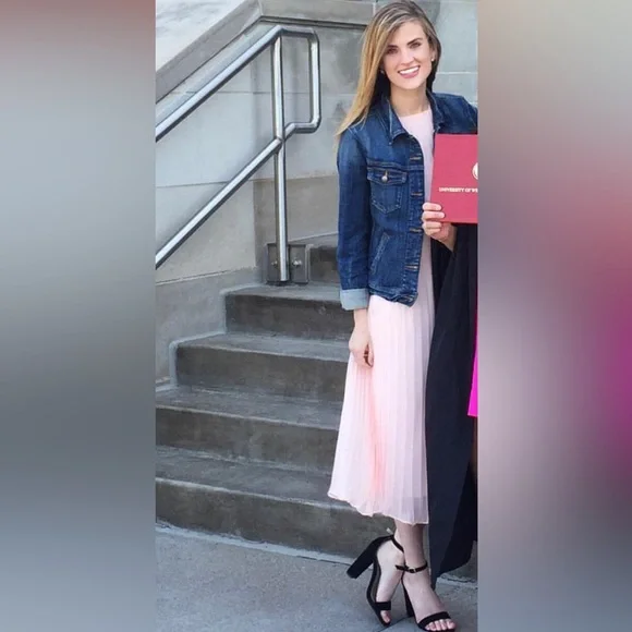 Likely Light Pink Accordion Pleat Midi Dress - Picture 8 of 11